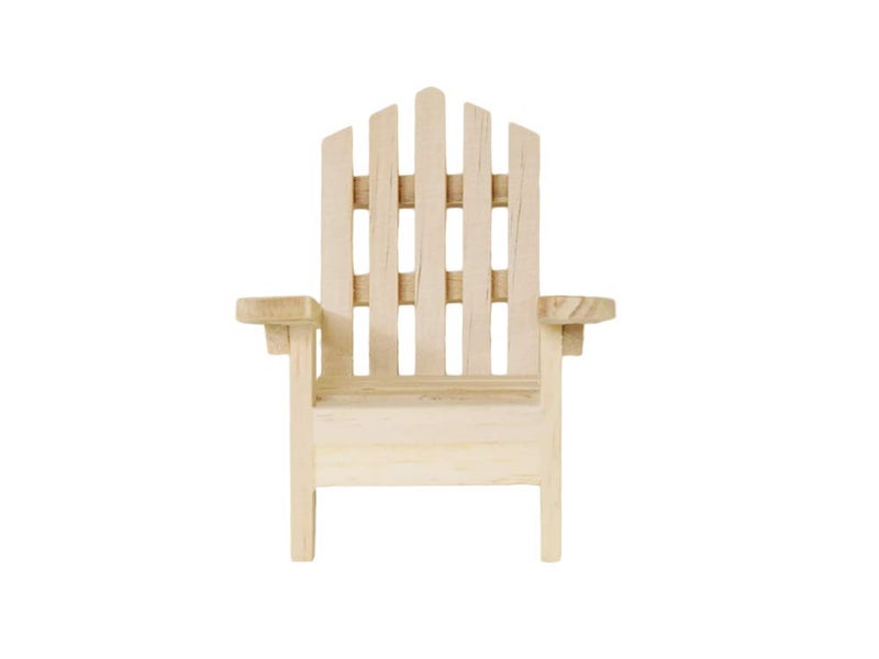 Multicraft Beach Adirondack Chair Miniature Wood for Dollhouses, Displays, Crafting, DIY - 5 Inches - Image 2